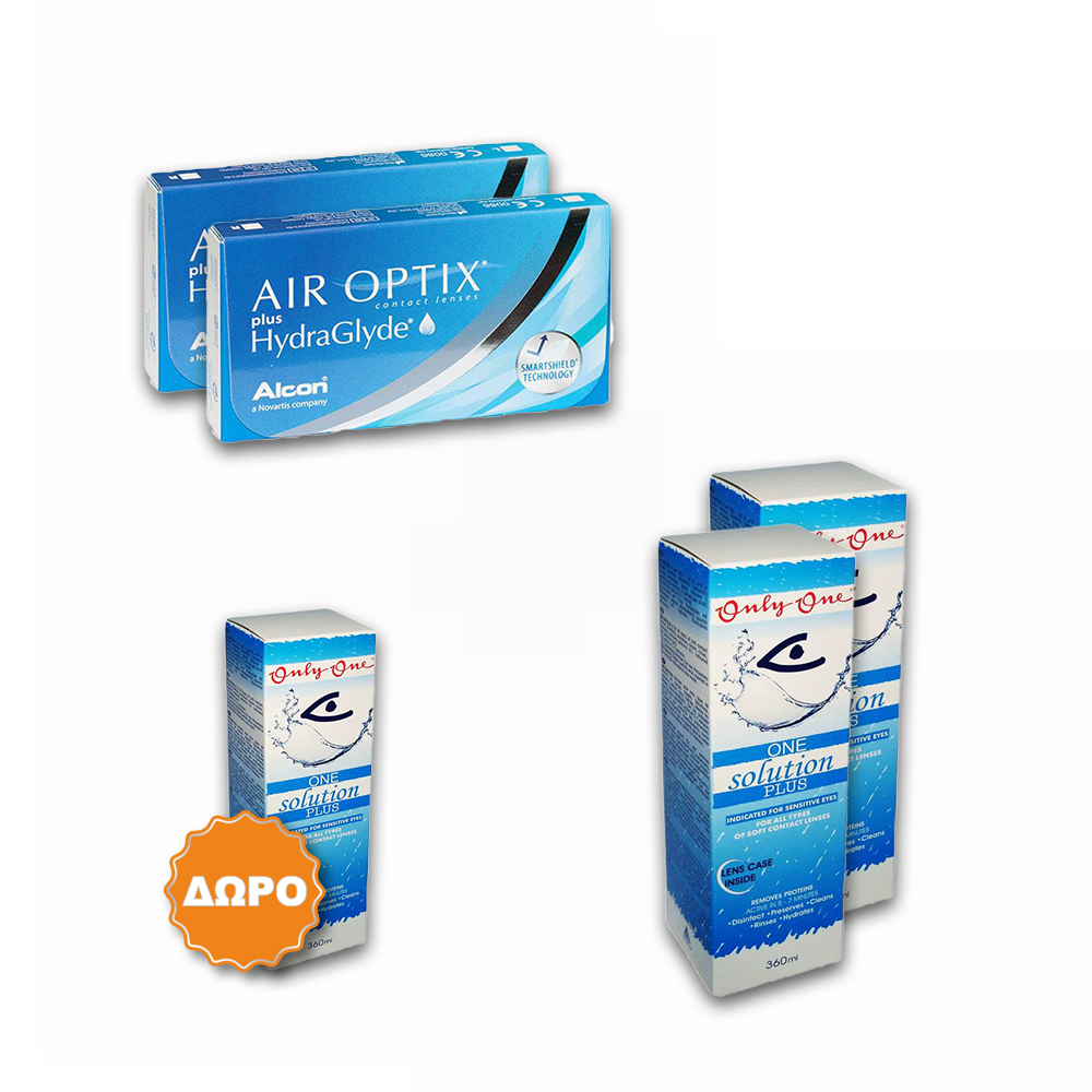 Alcon Air Optix Plus Hydraglyde Μηνιαίοι Φακοί